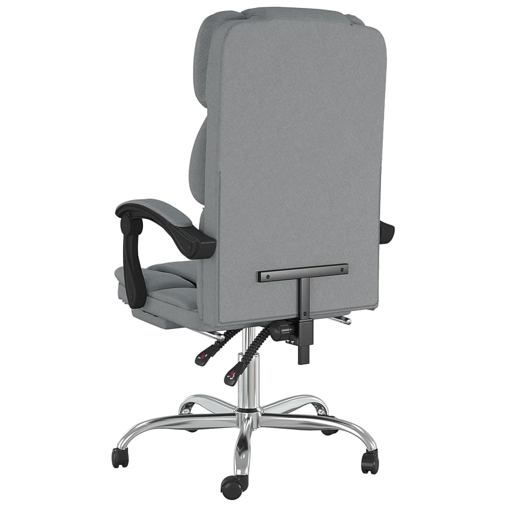 Reclining office chair, light gray, fabric