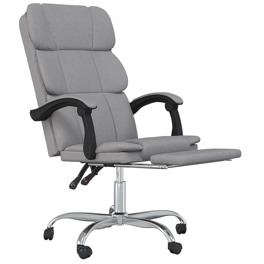 Reclining office chair, light gray, fabric