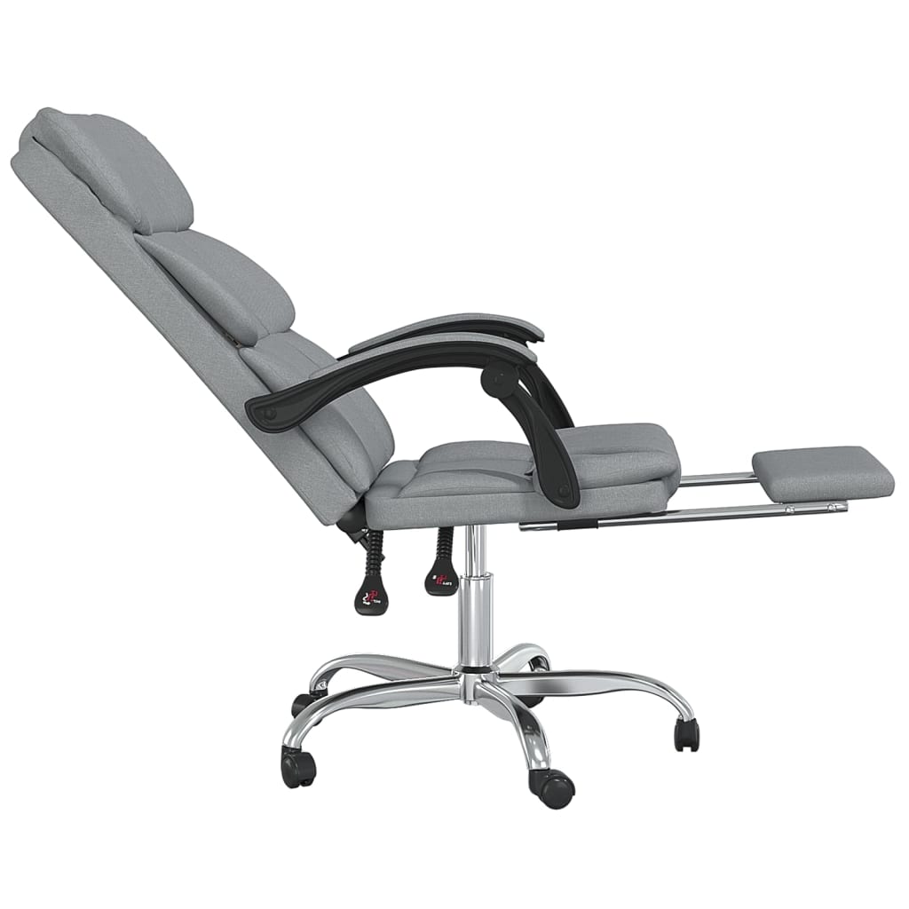 Reclining office chair, light gray, fabric