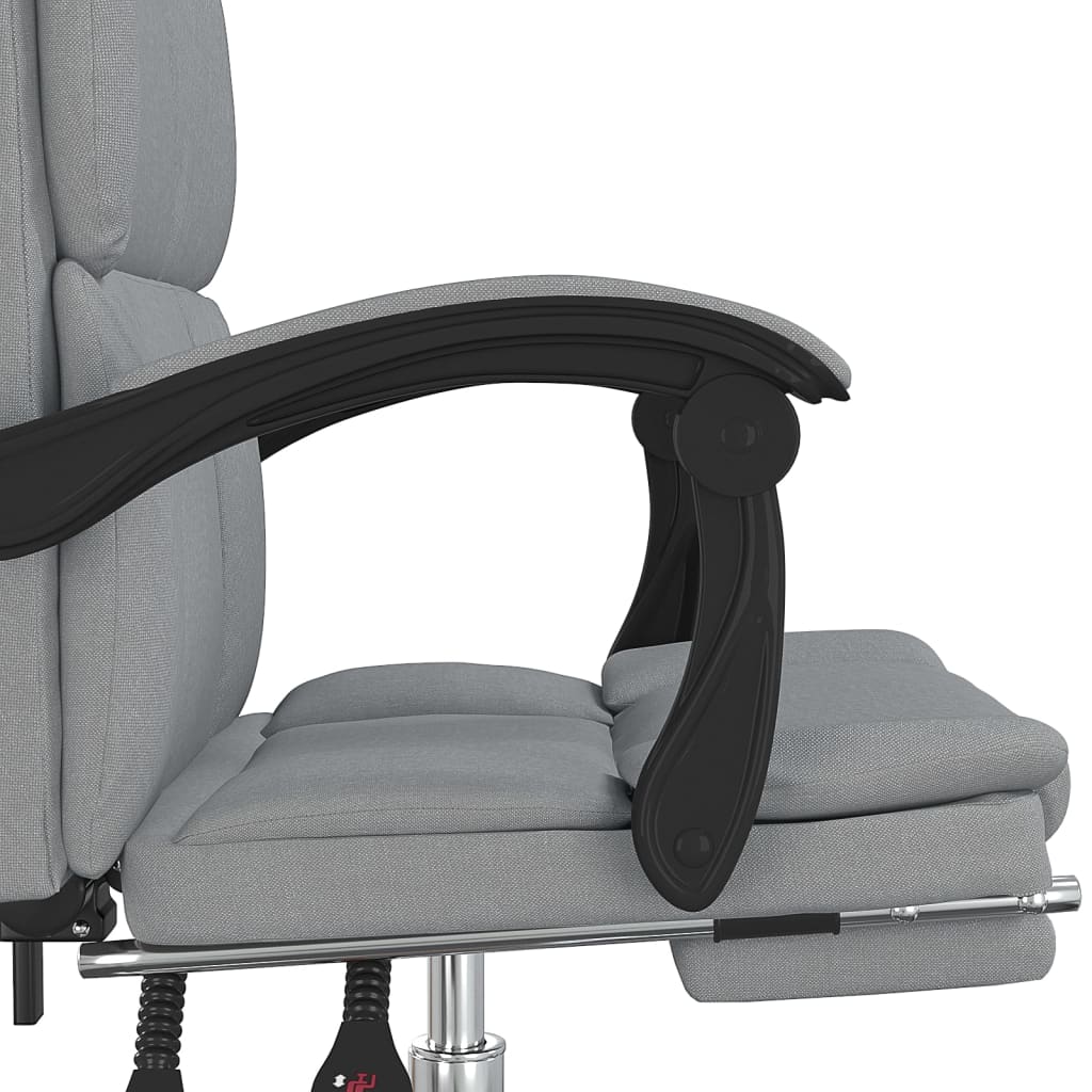 Reclining office chair, light gray, fabric