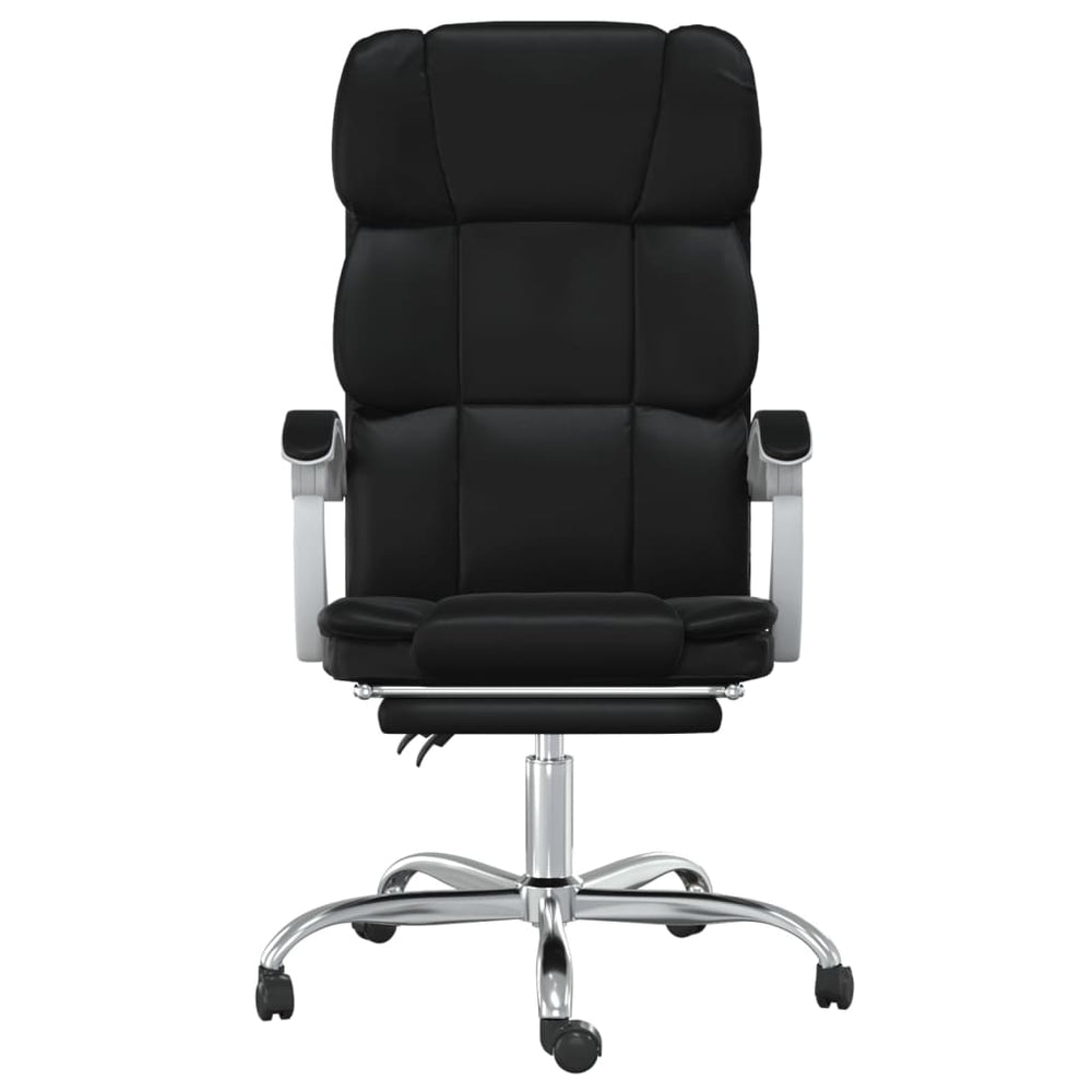 Reclining office chair, black, artificial leather