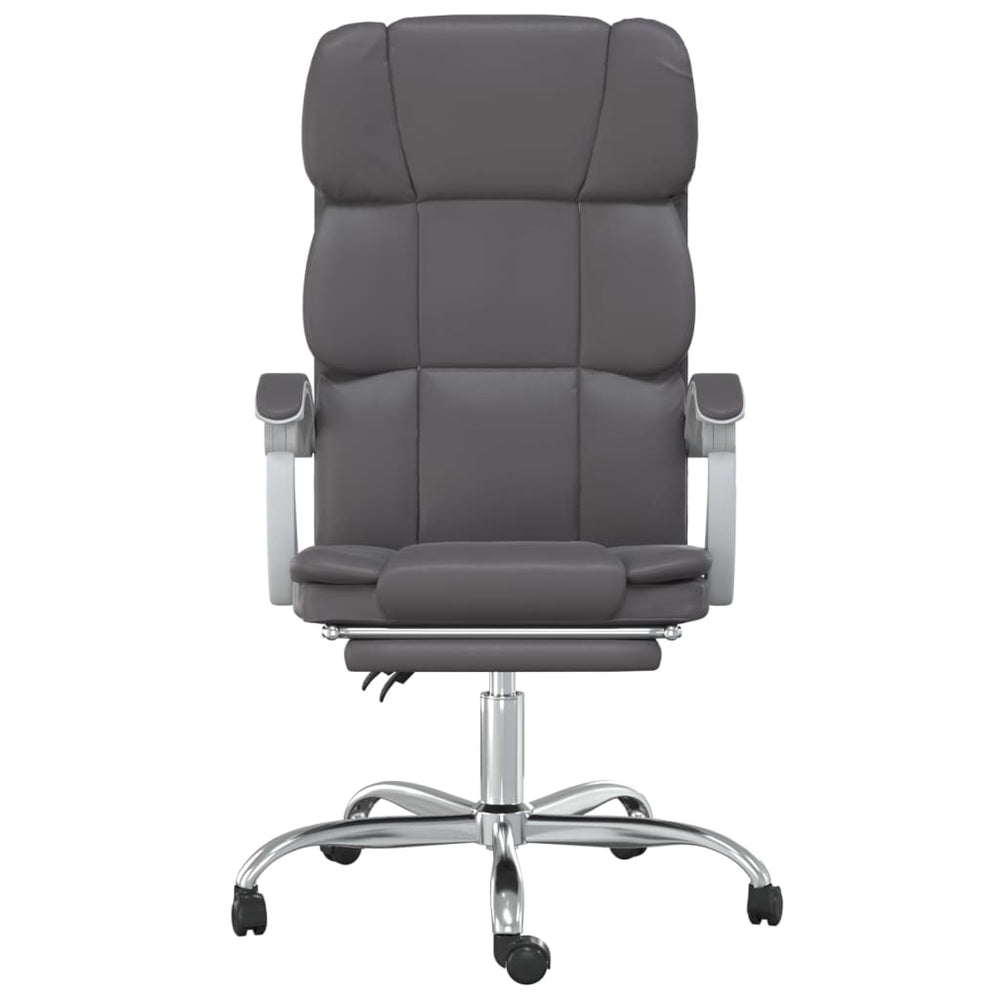 Reclining office chair, gray, faux leather