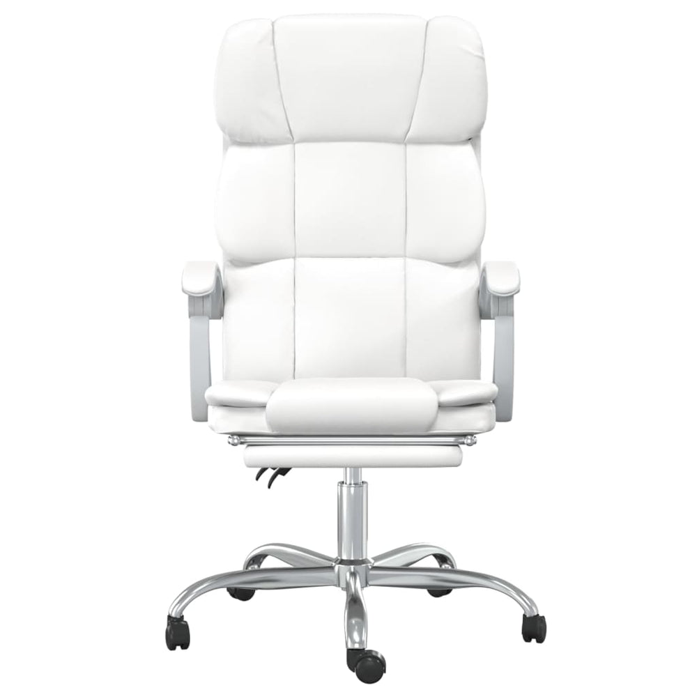 Reclining office chair, white, artificial leather