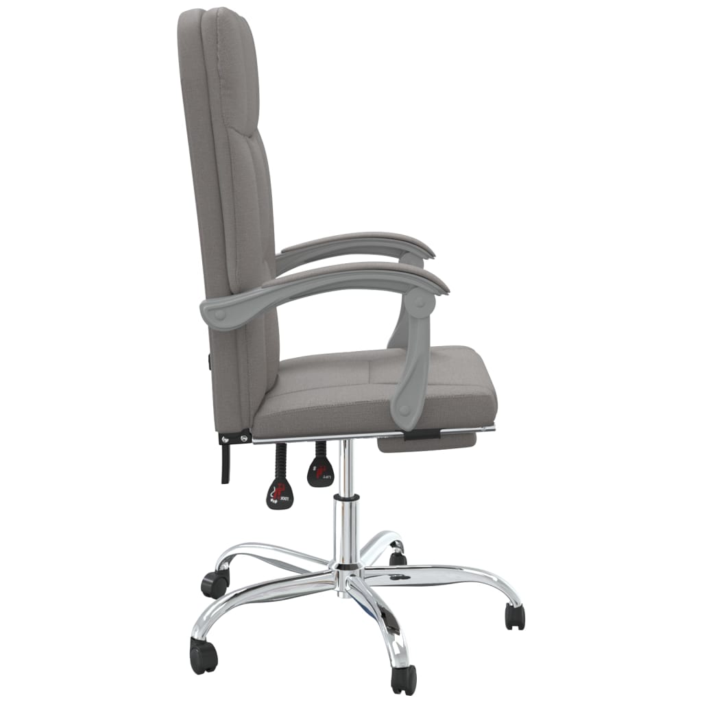 Reclining office chair, taupe, fabric