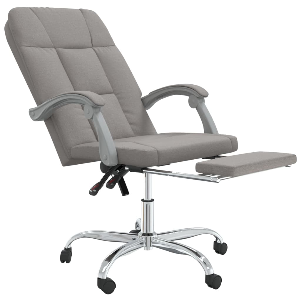 Reclining office chair, taupe, fabric