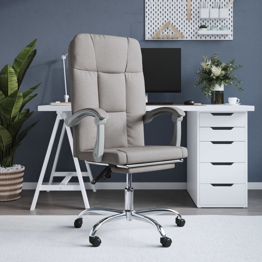 Reclining office chair, taupe, fabric