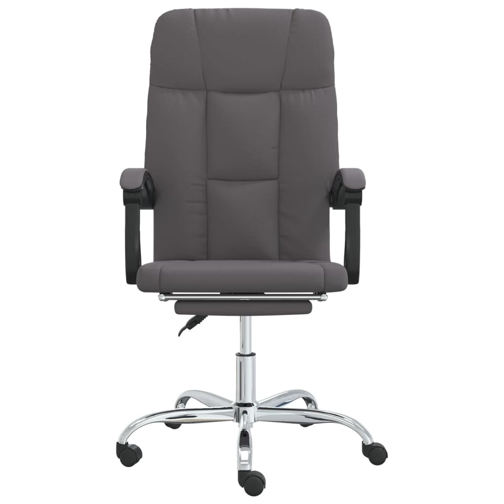 Reclining office chair, gray, faux leather