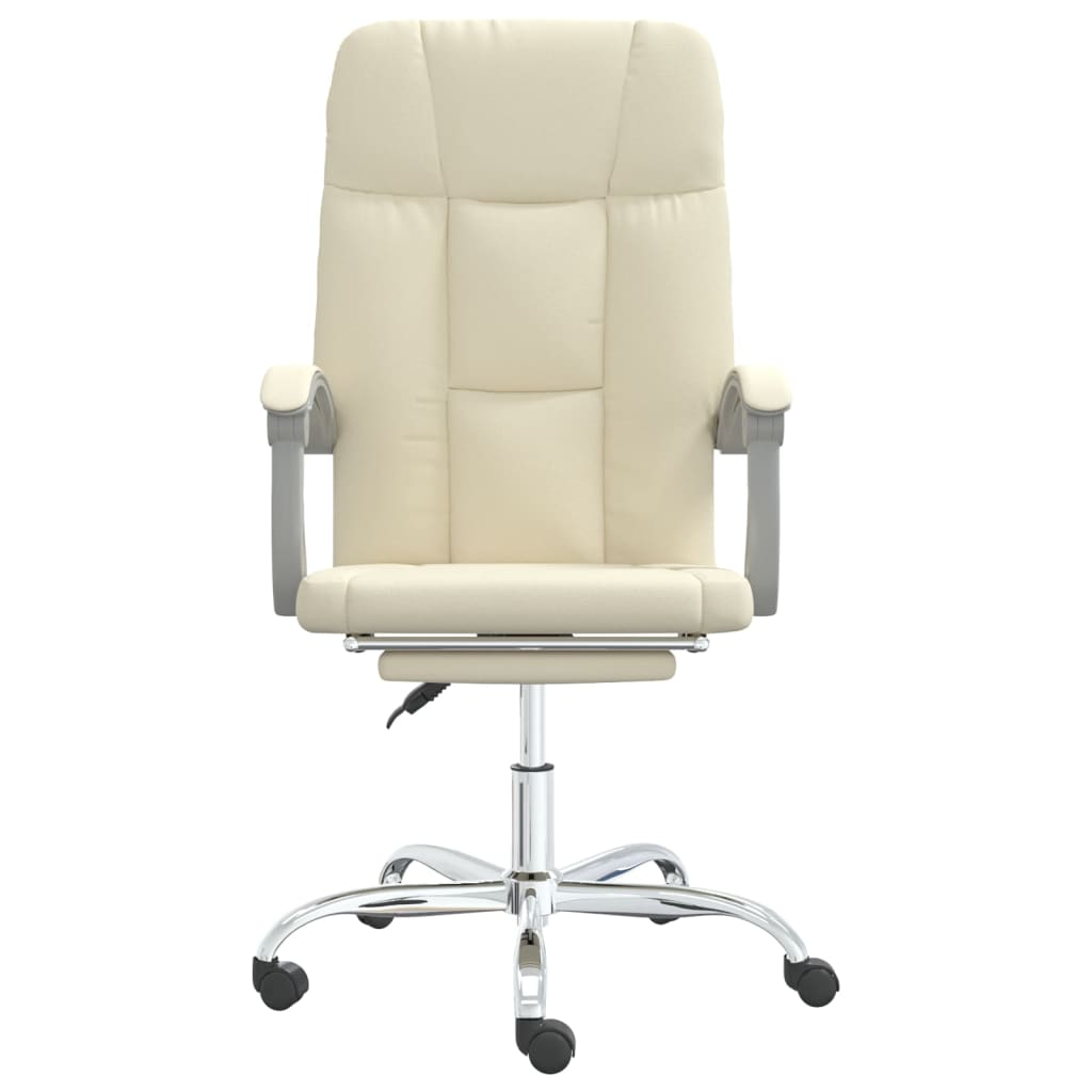 Reclining office chair, cream-colored, artificial leather