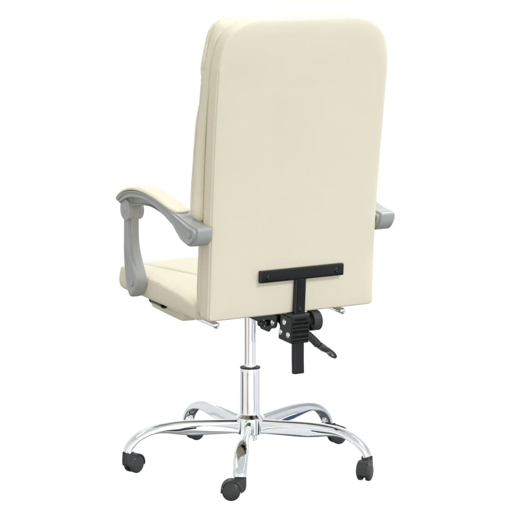 Reclining office chair, cream-colored, artificial leather