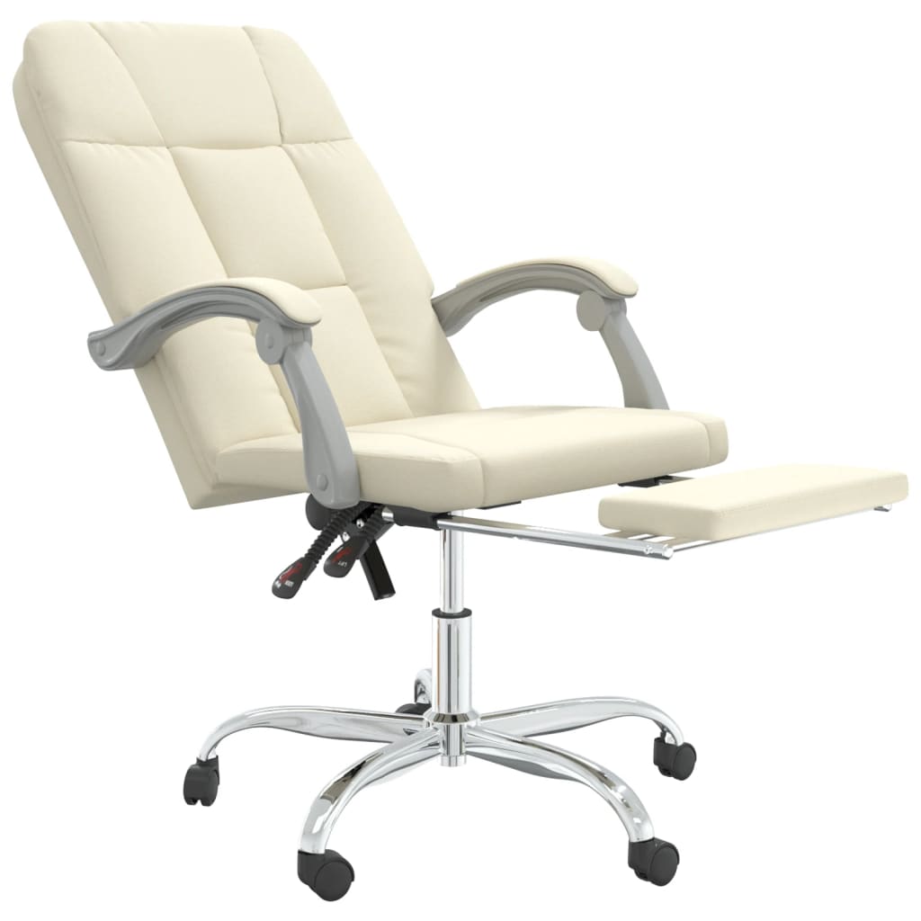 Reclining office chair, cream-colored, artificial leather