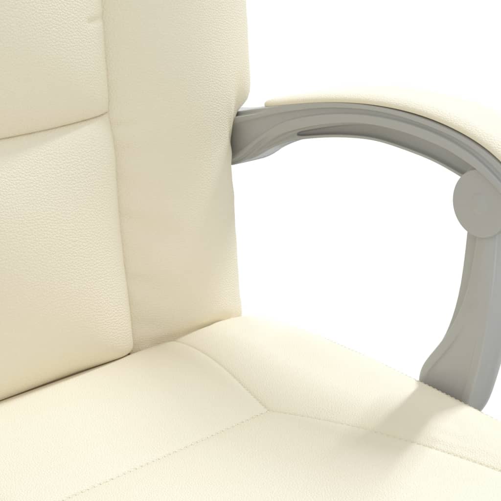 Reclining office chair, cream-colored, artificial leather
