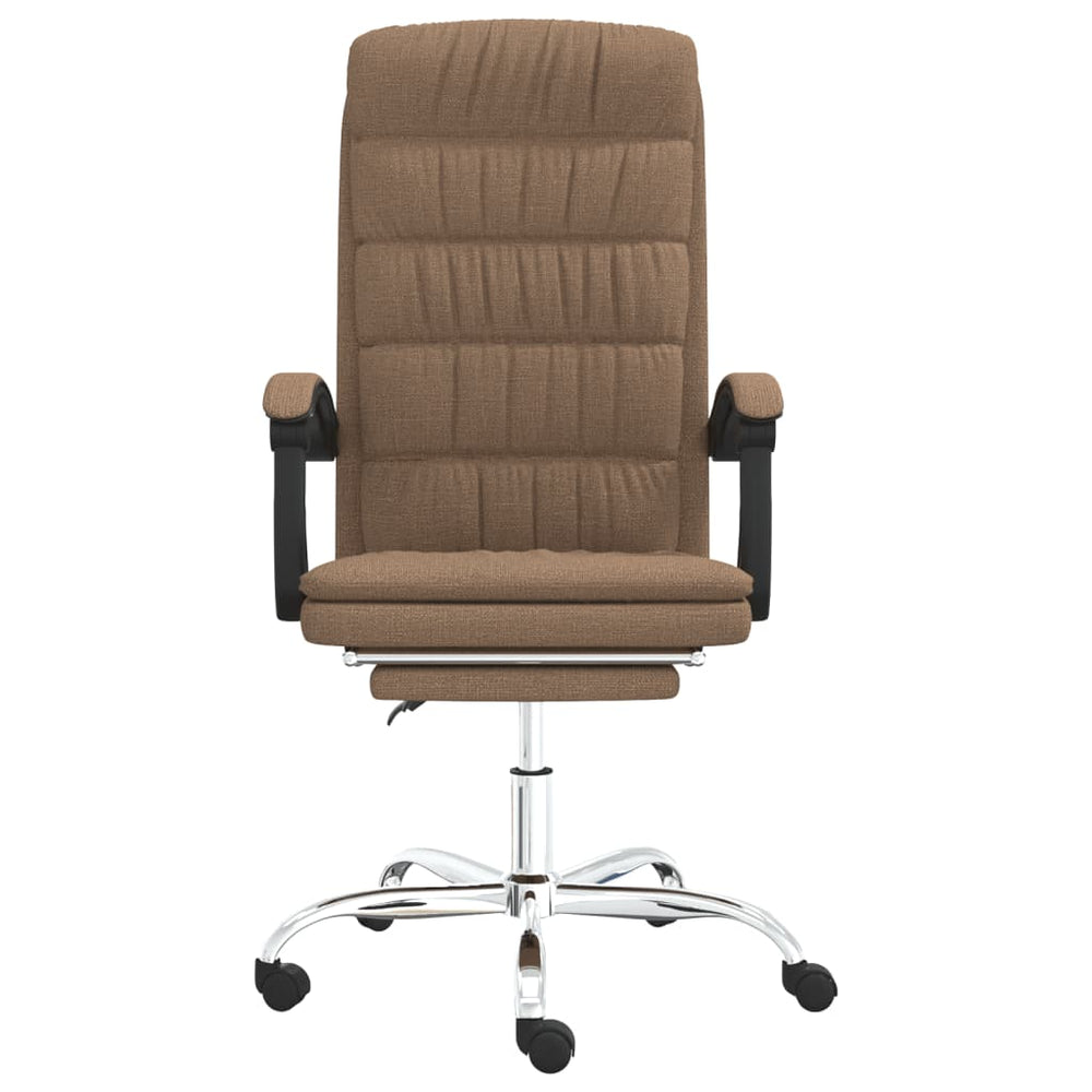 Reclining office chair, brown, fabric