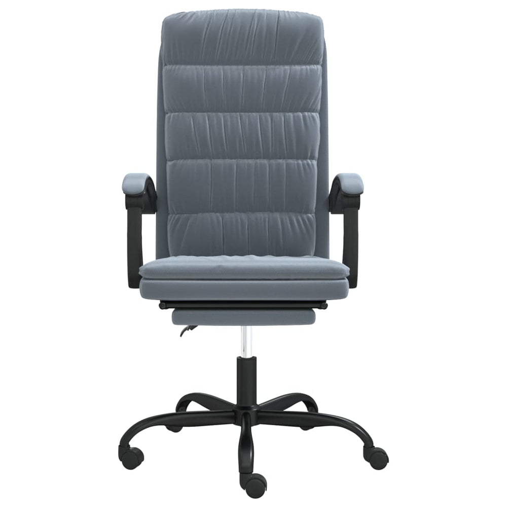 Reclining office chair, dark grey, velvet