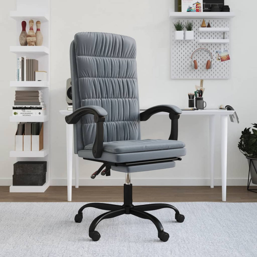 Reclining office chair, dark grey, velvet