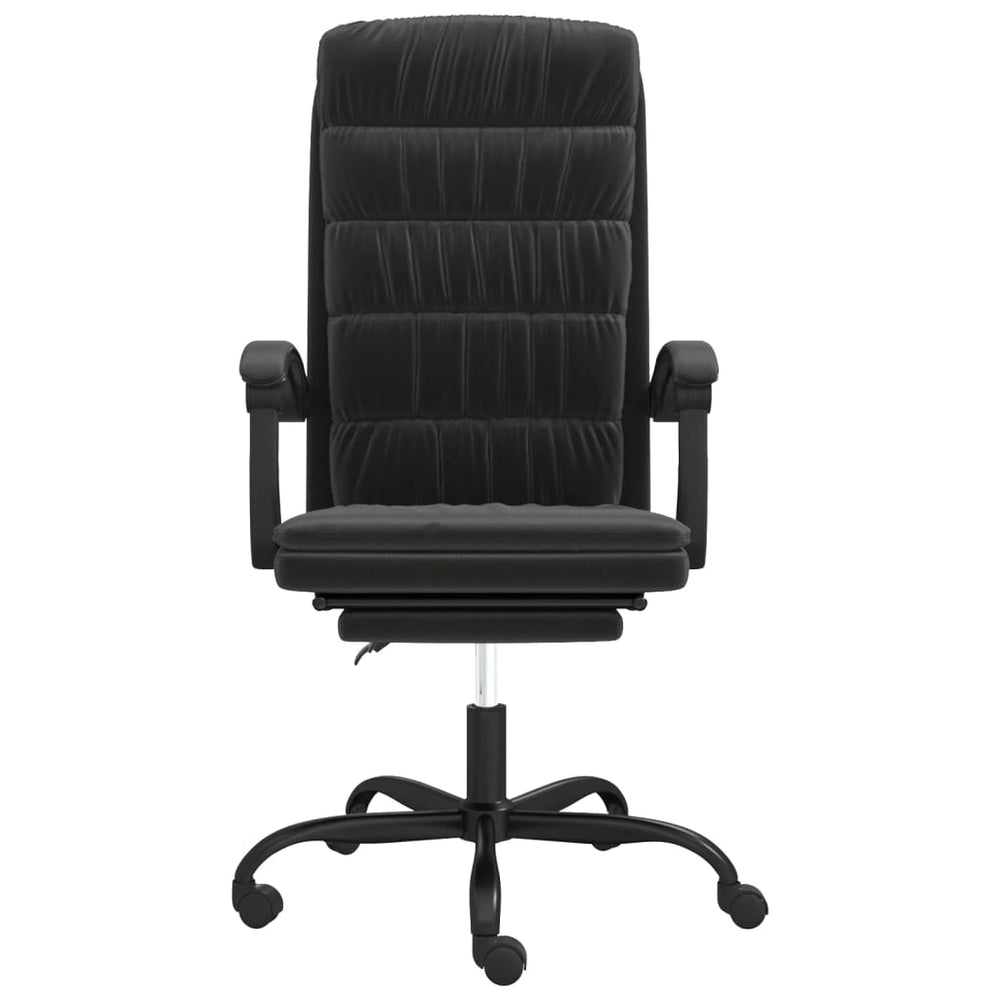 Reclining office chair, black, velvet