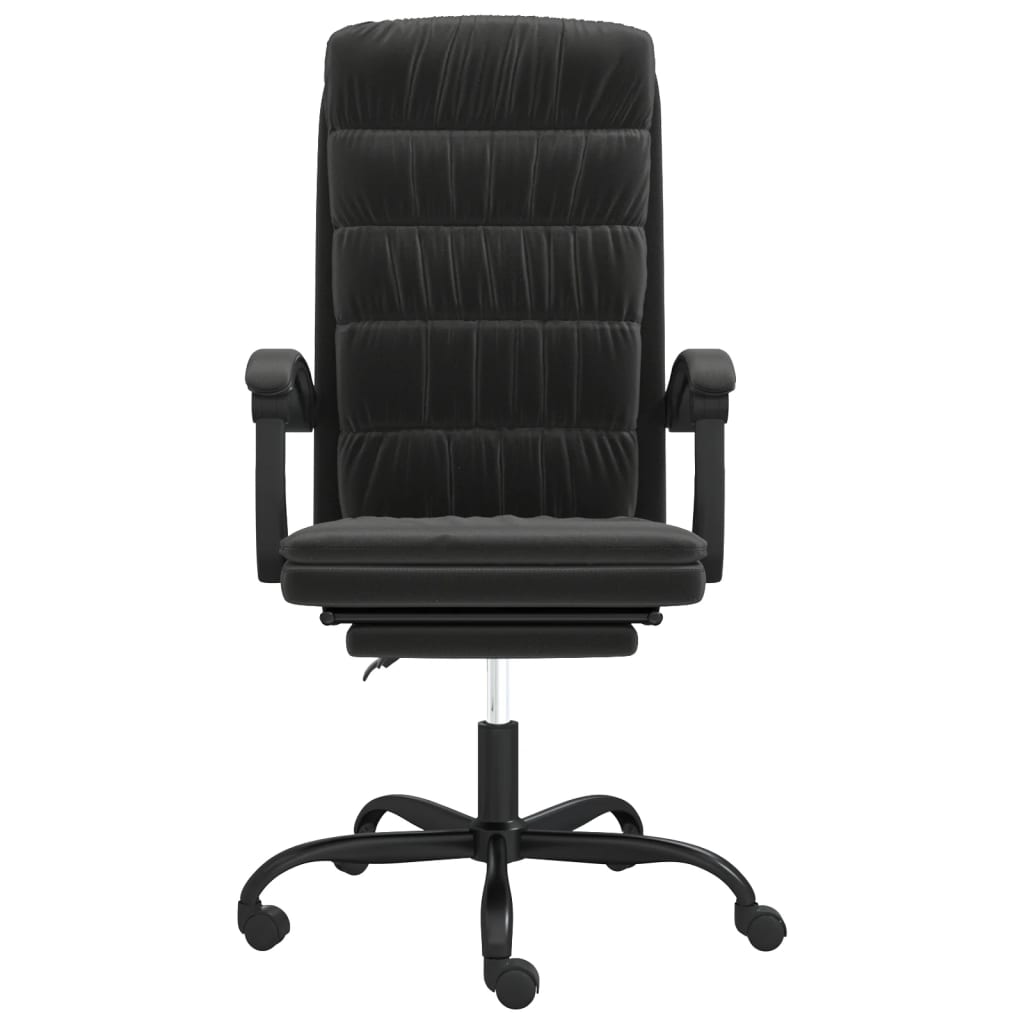 Reclining office chair, black, velvet