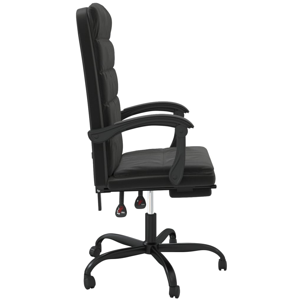 Reclining office chair, black, velvet