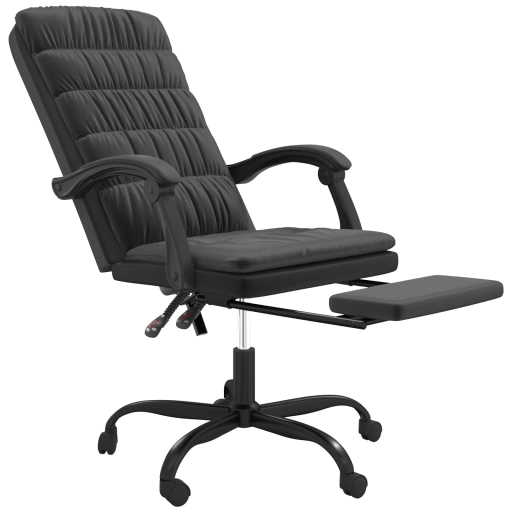 Reclining office chair, black, velvet