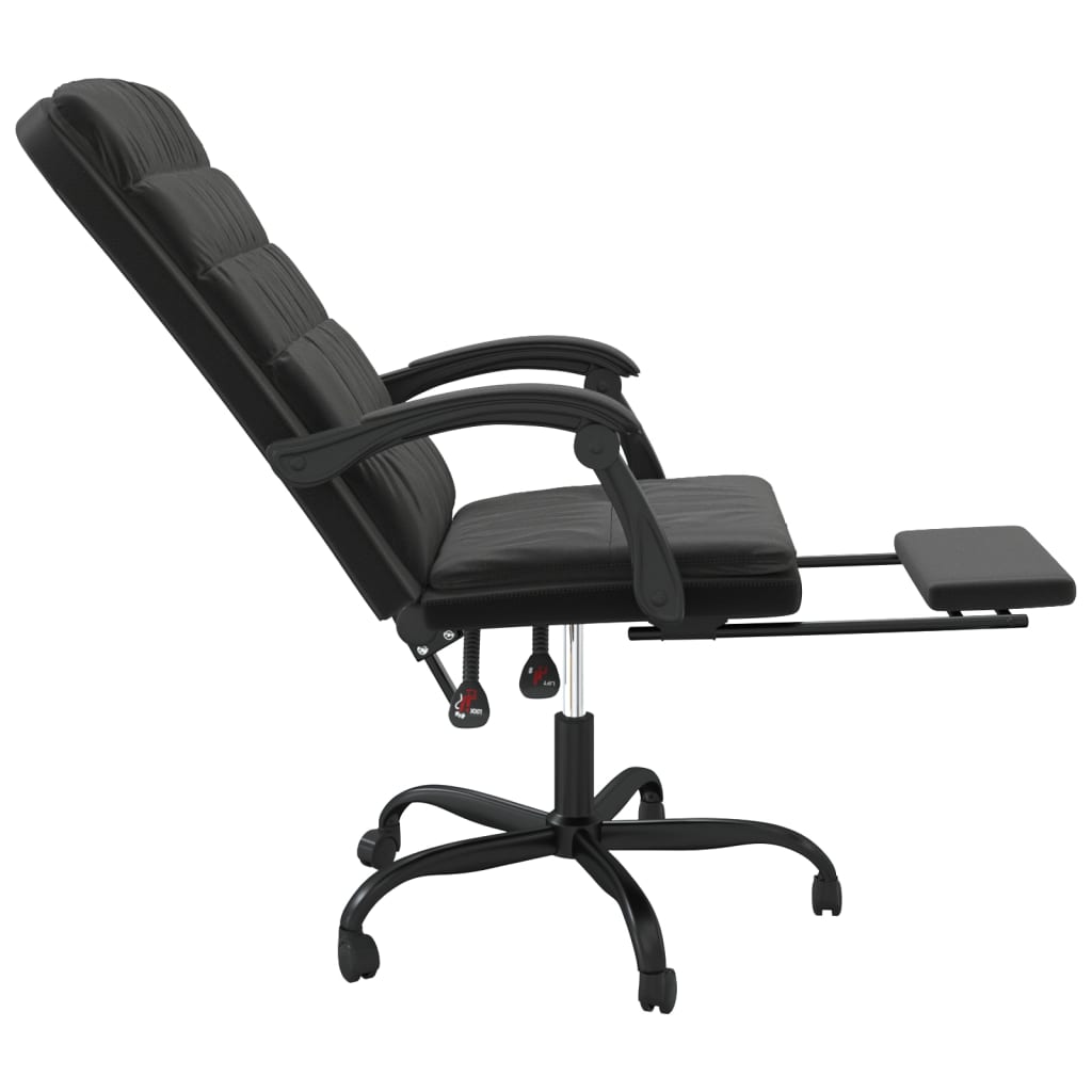 Reclining office chair, black, velvet