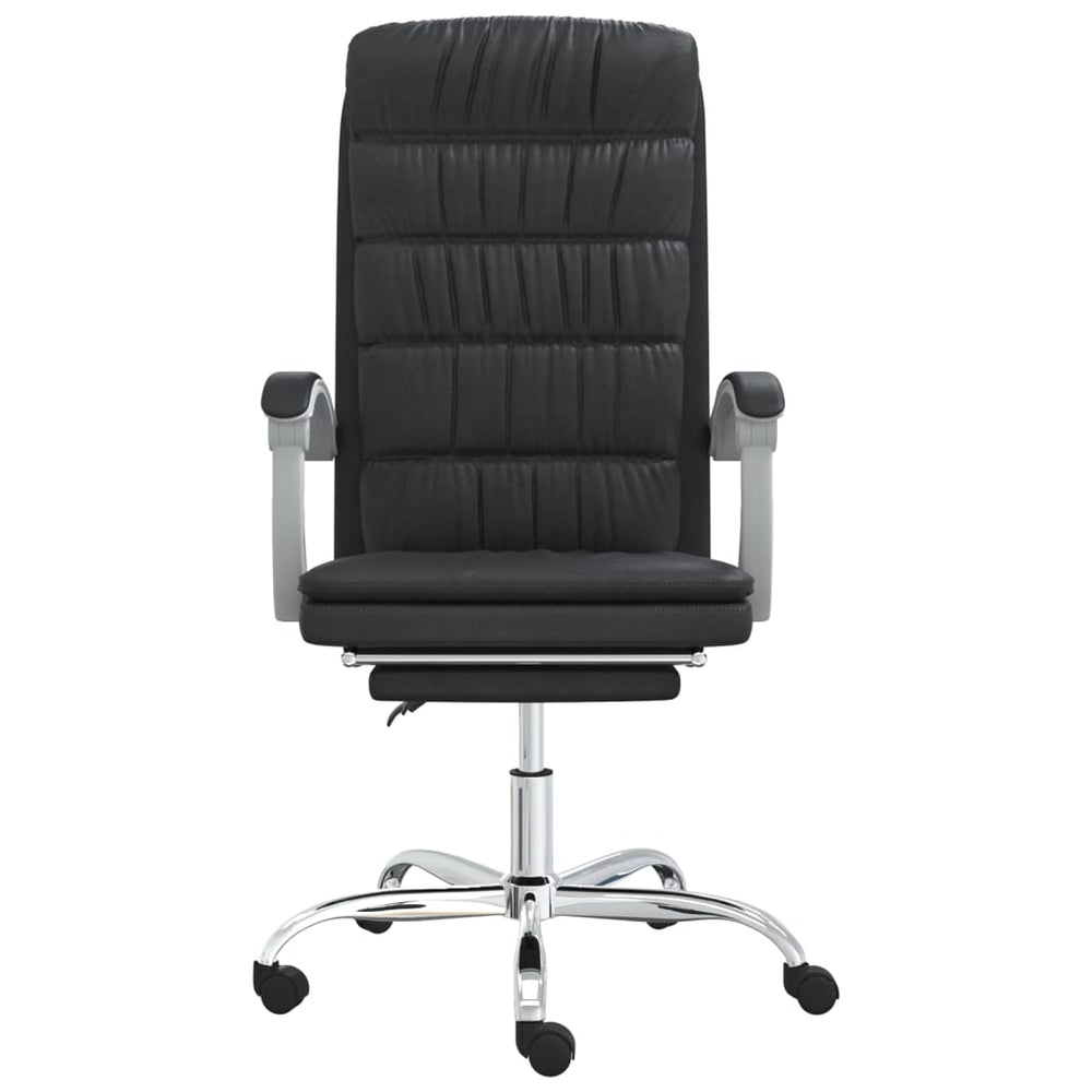 Reclining office chair, black, artificial leather