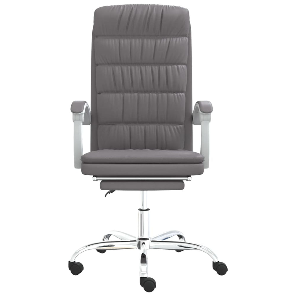 Reclining office chair, gray, faux leather