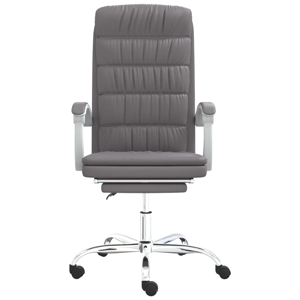 Reclining office chair, gray, faux leather