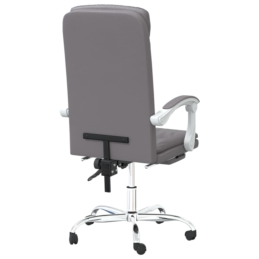 Reclining office chair, gray, faux leather