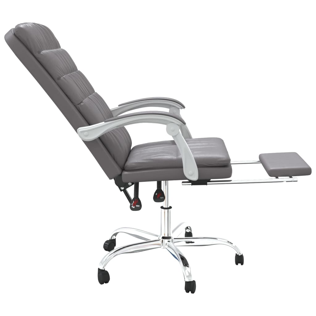 Reclining office chair, gray, faux leather