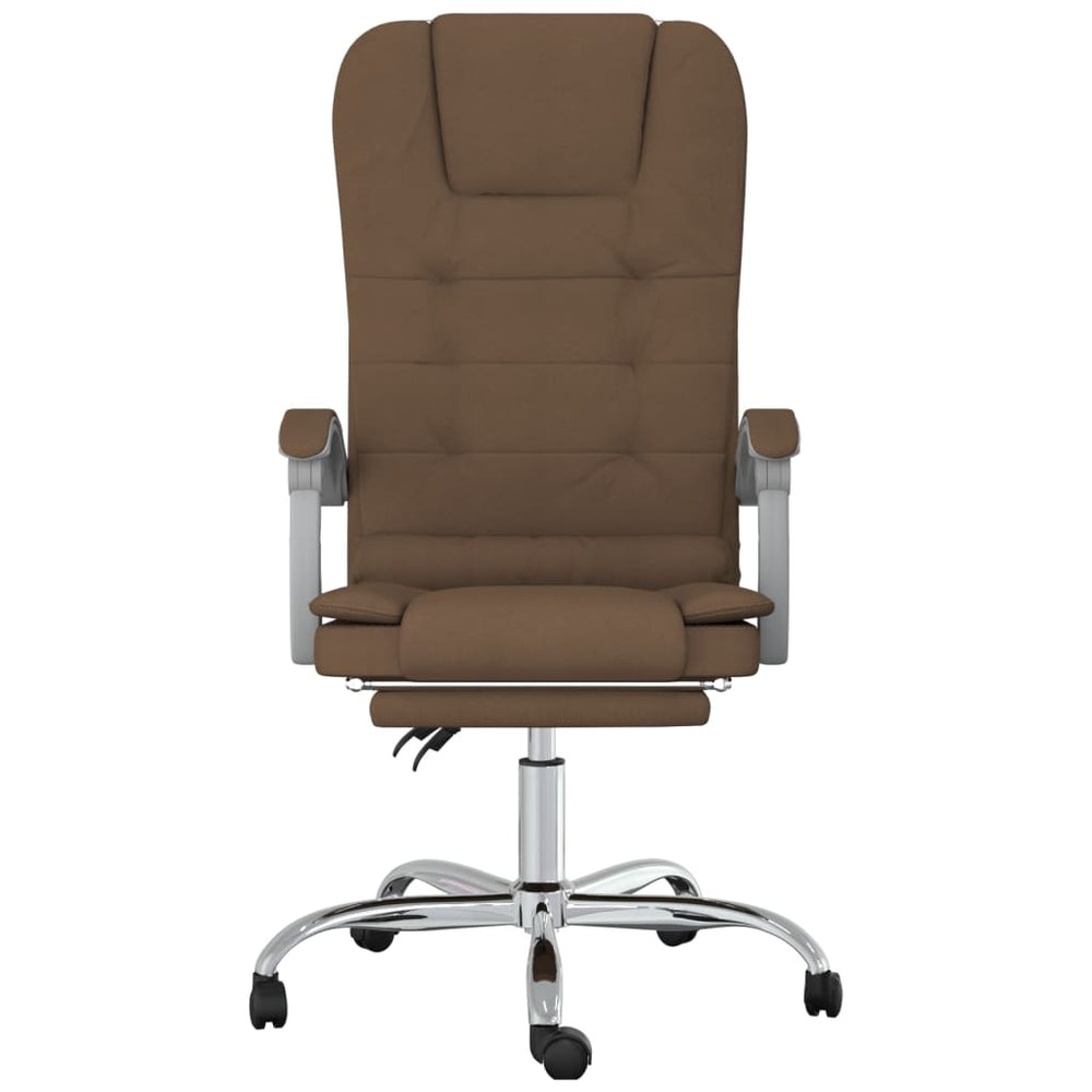 Reclining Massage Office Chair, Brown, Fabric
