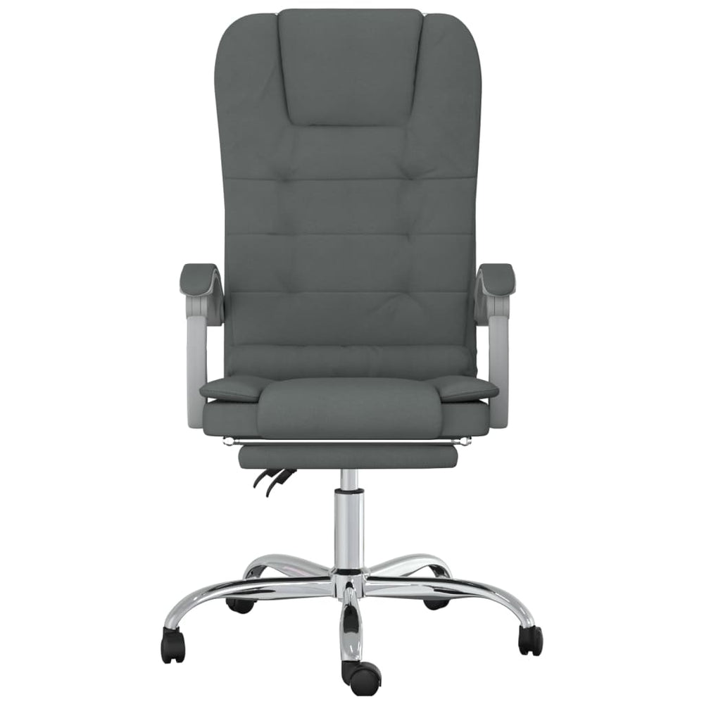 Reclining massage office chair, dark grey, fabric
