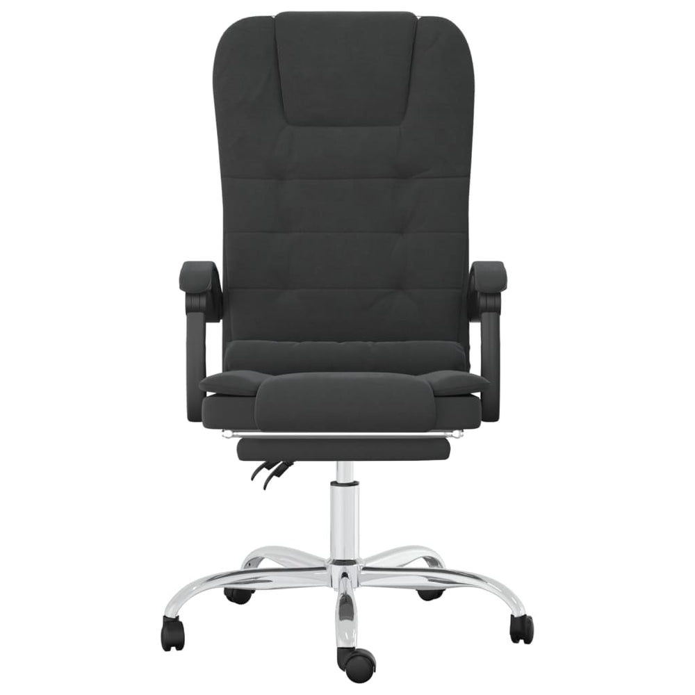 Reclining massage office chair, black, artificial leather