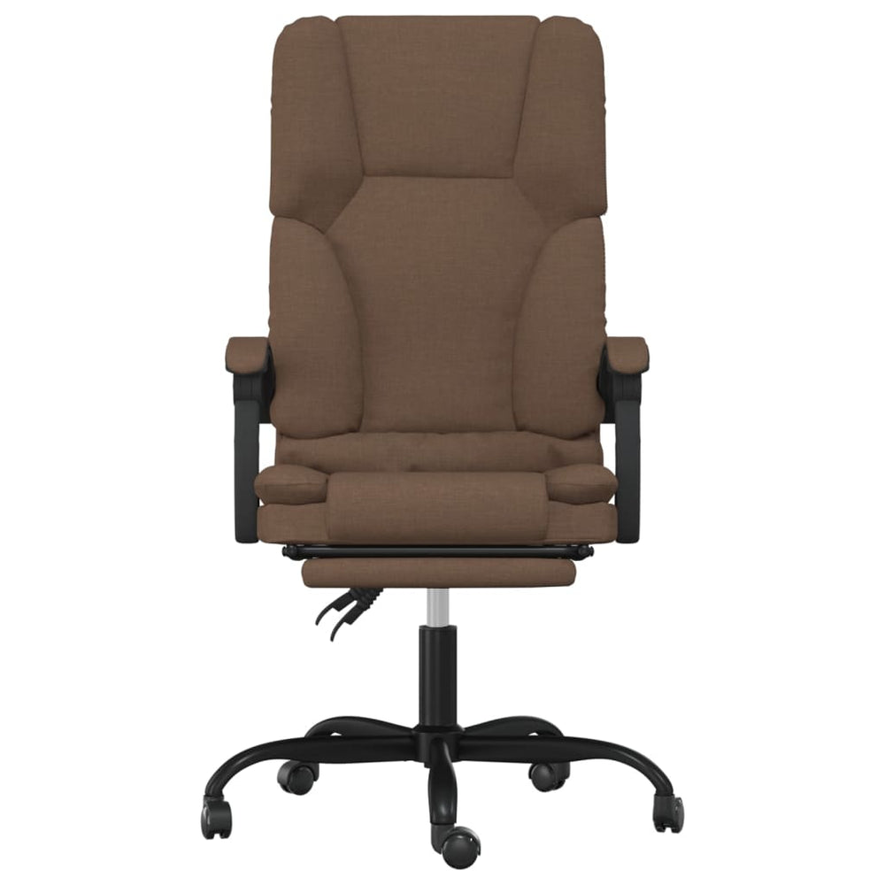 Reclining Massage Office Chair, Brown, Fabric