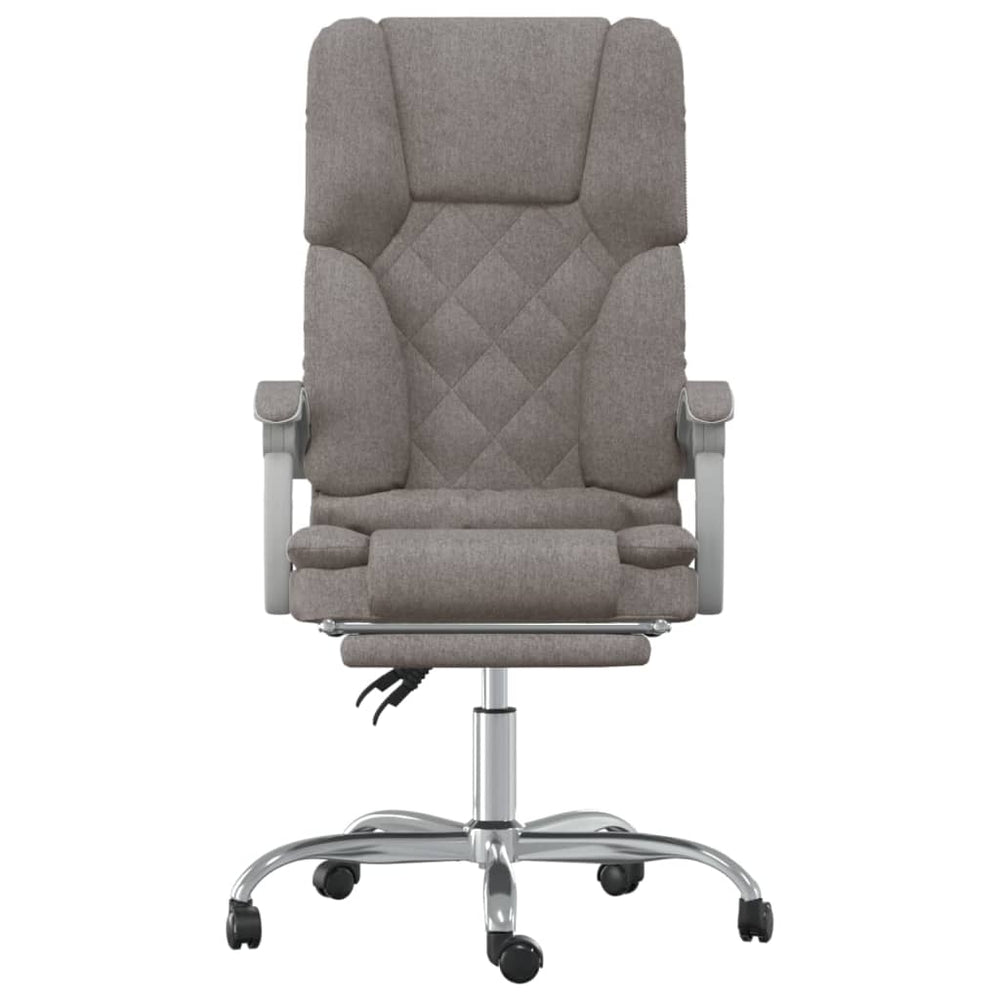 Reclining massage office chair, taupe, fabric