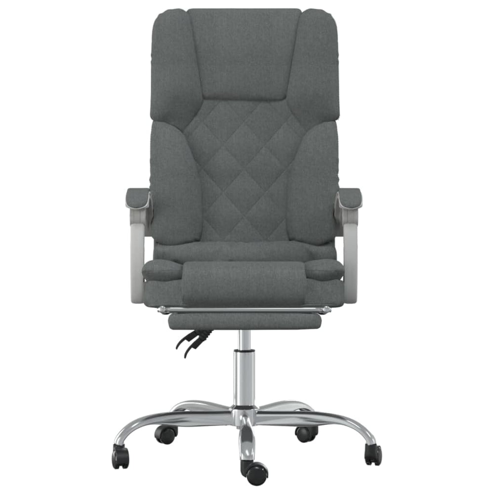 Reclining massage office chair, dark grey, fabric