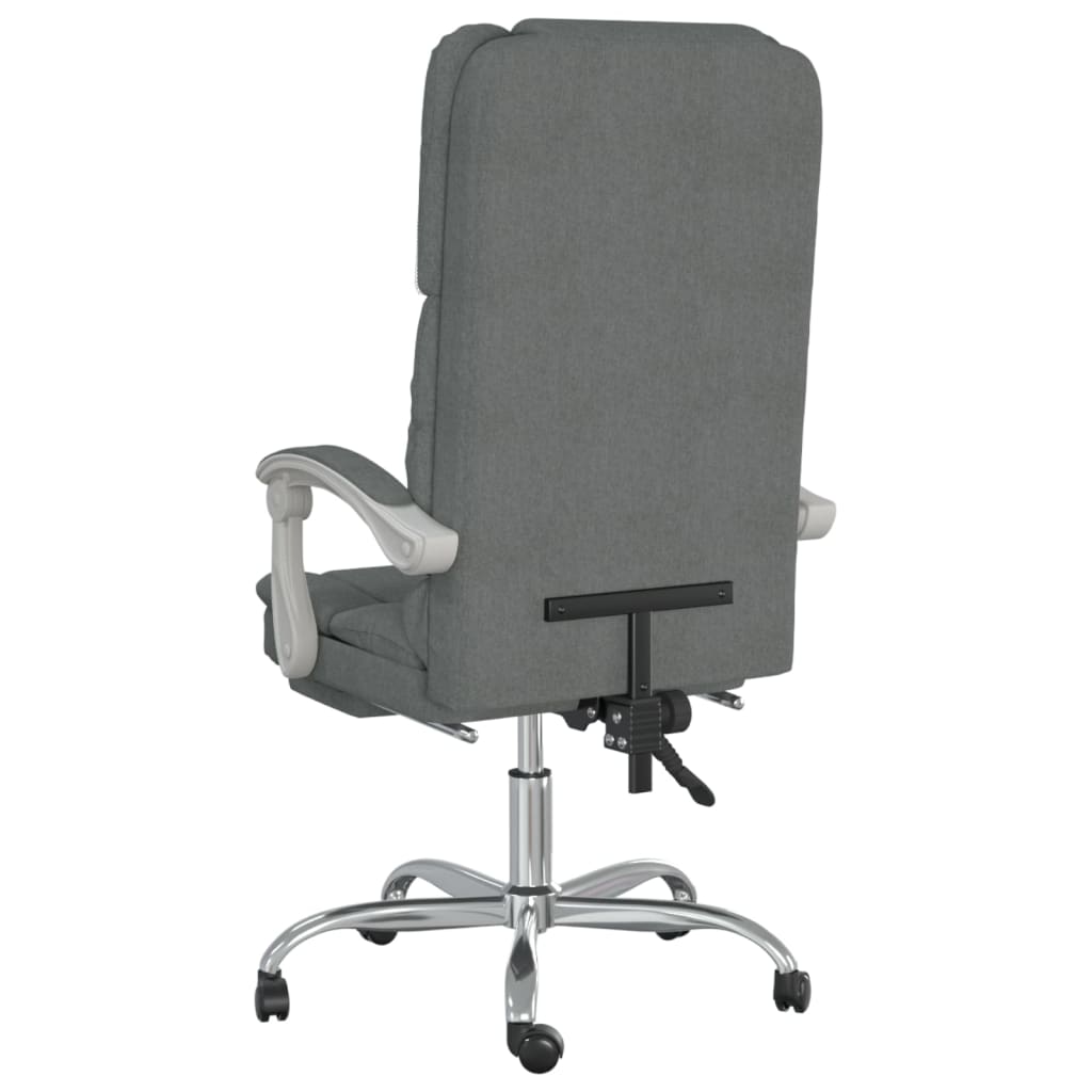 Reclining massage office chair, dark grey, fabric