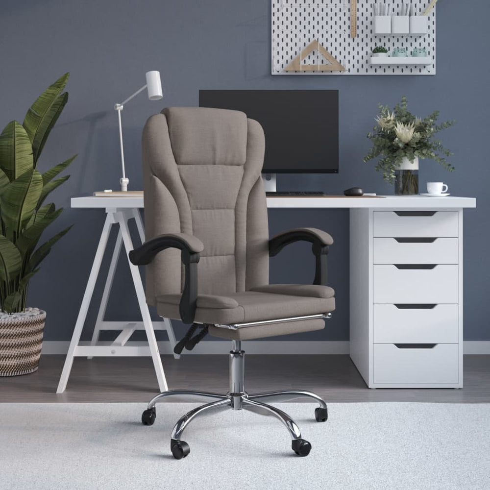 Reclining office chair, taupe, fabric