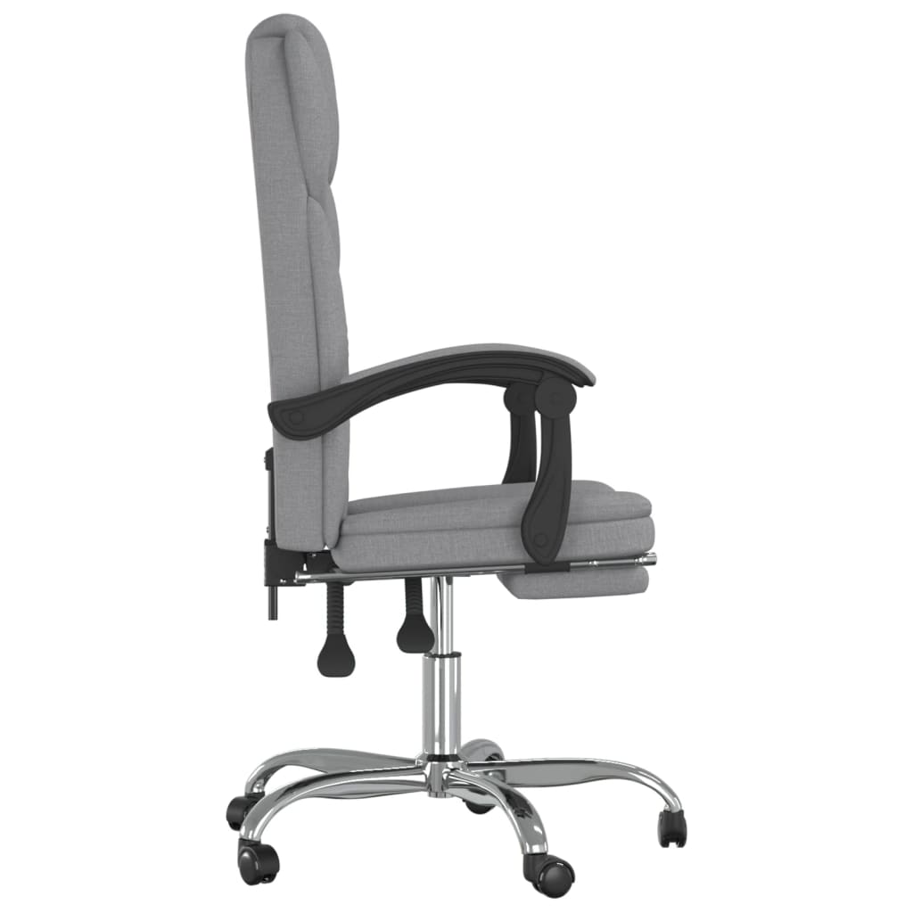 Reclining office chair, light gray, fabric