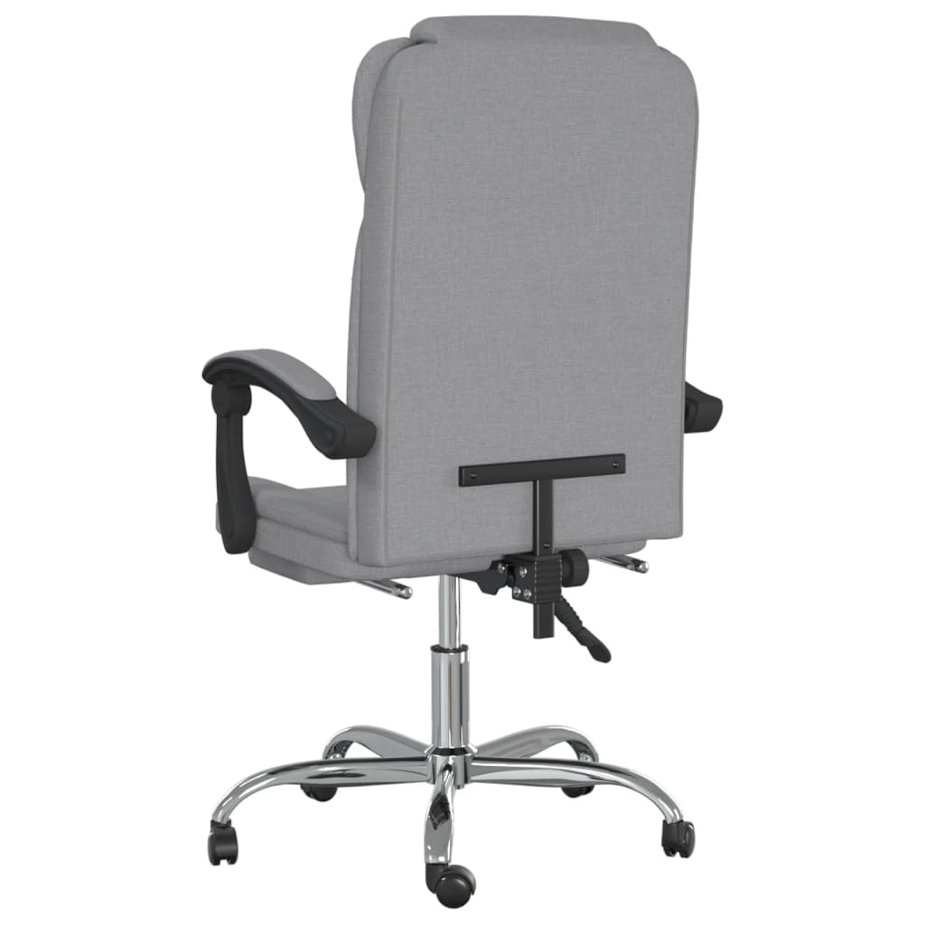 Reclining office chair, light gray, fabric