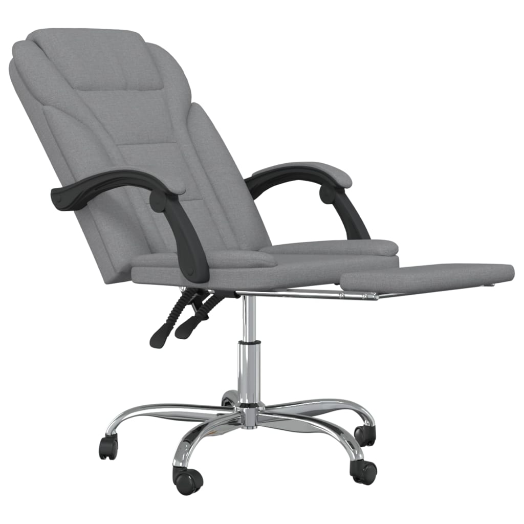 Reclining office chair, light gray, fabric
