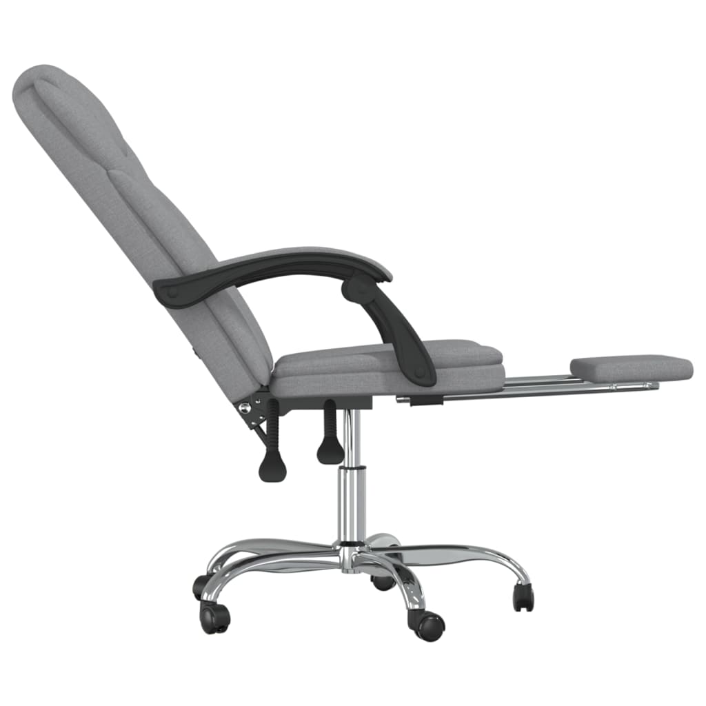 Reclining office chair, light gray, fabric