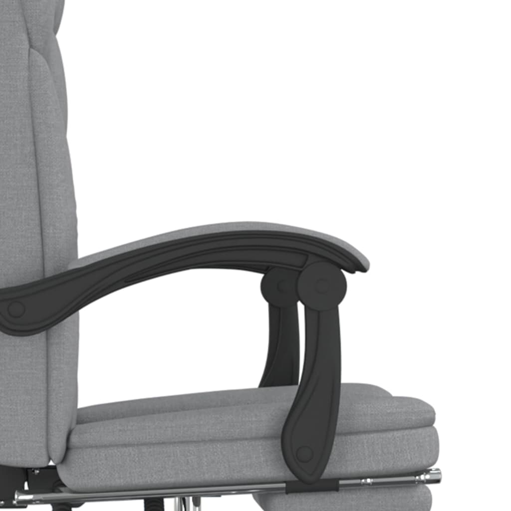Reclining office chair, light gray, fabric
