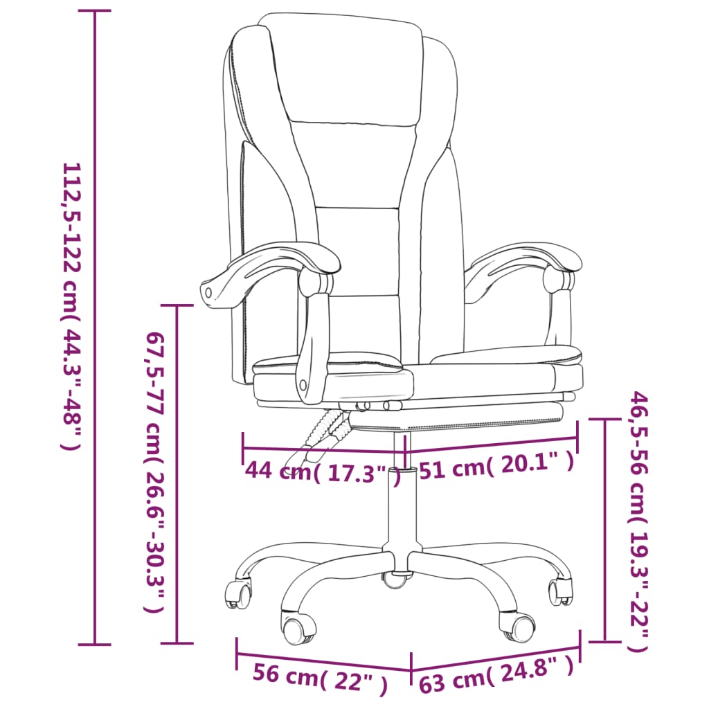 Reclining office chair, light gray, fabric