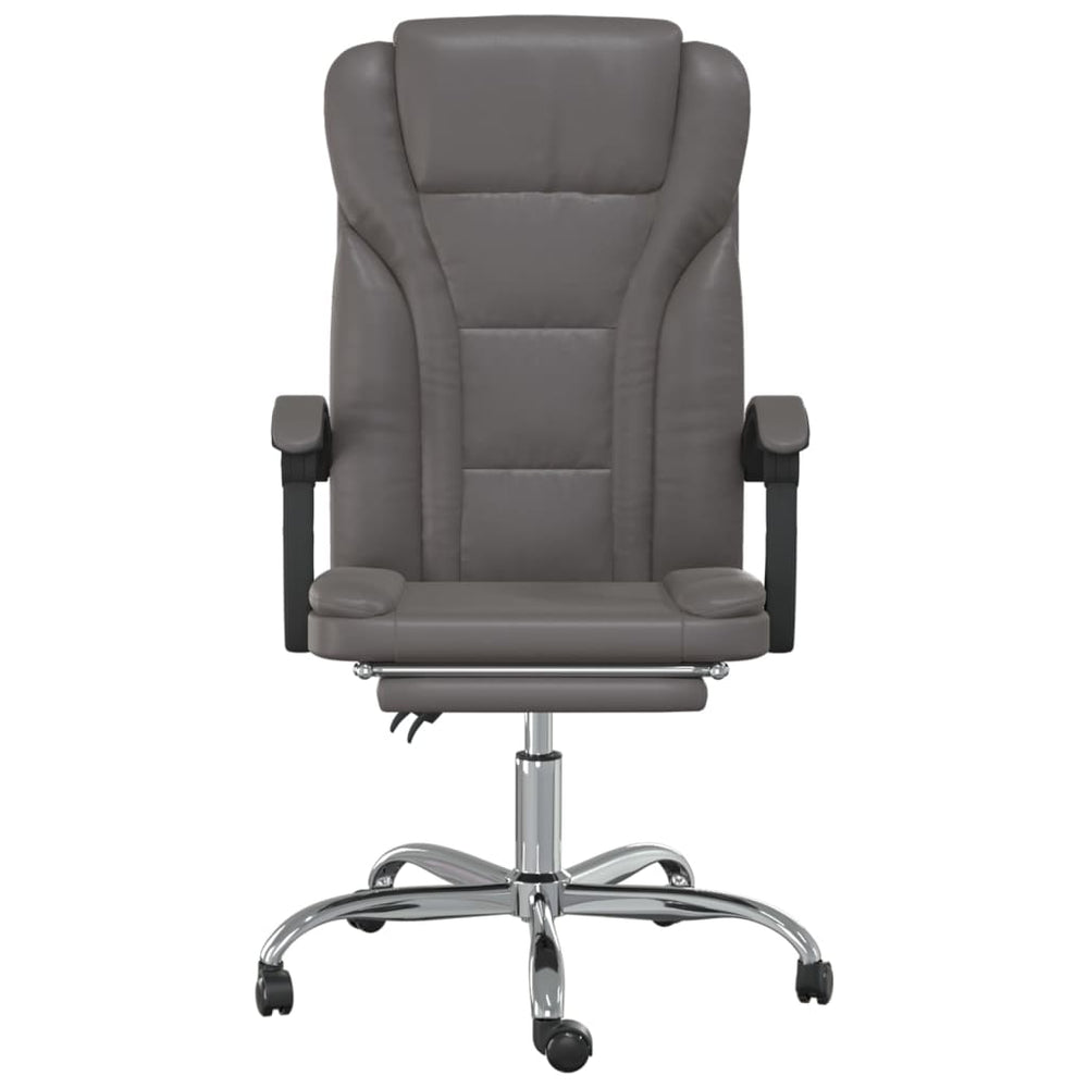 Reclining office chair, gray, faux leather