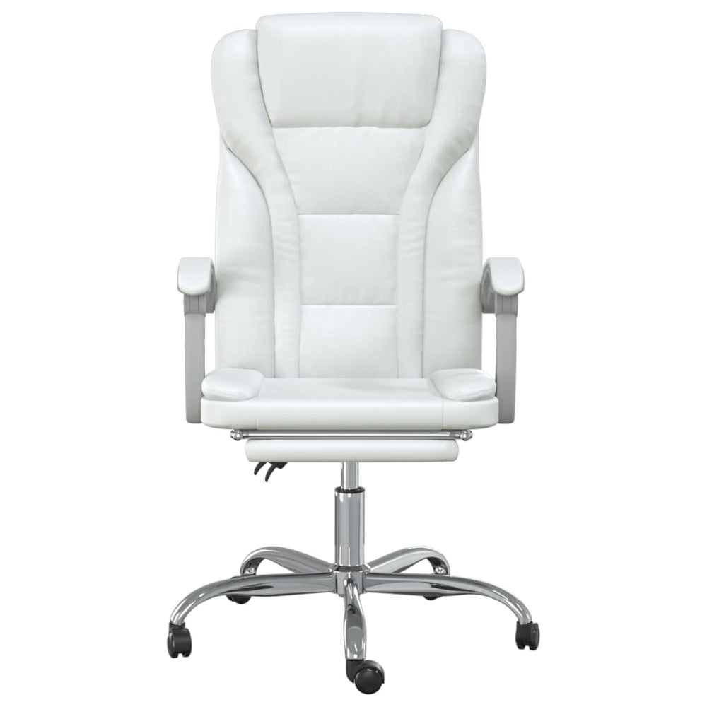 Reclining office chair, white, artificial leather