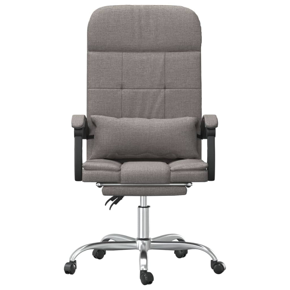 Reclining massage office chair, taupe, fabric
