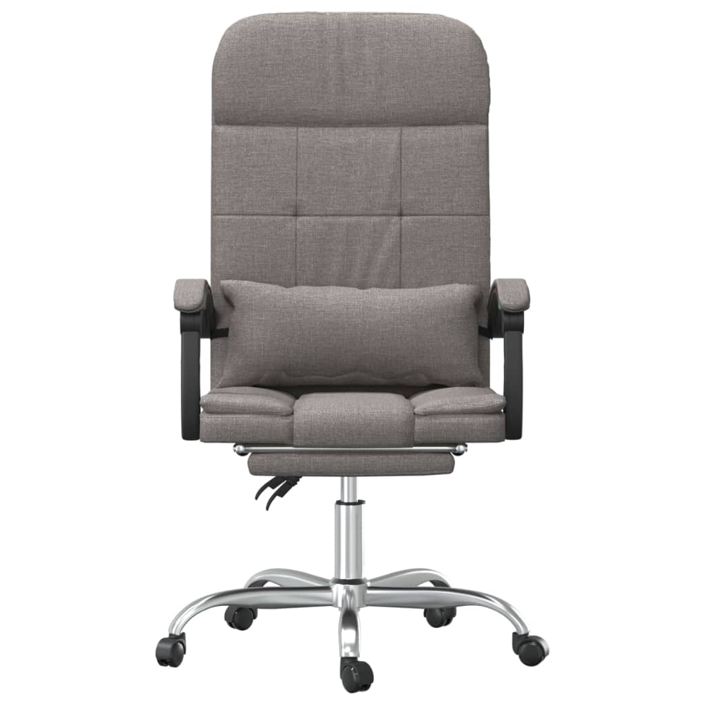 Reclining massage office chair, taupe, fabric