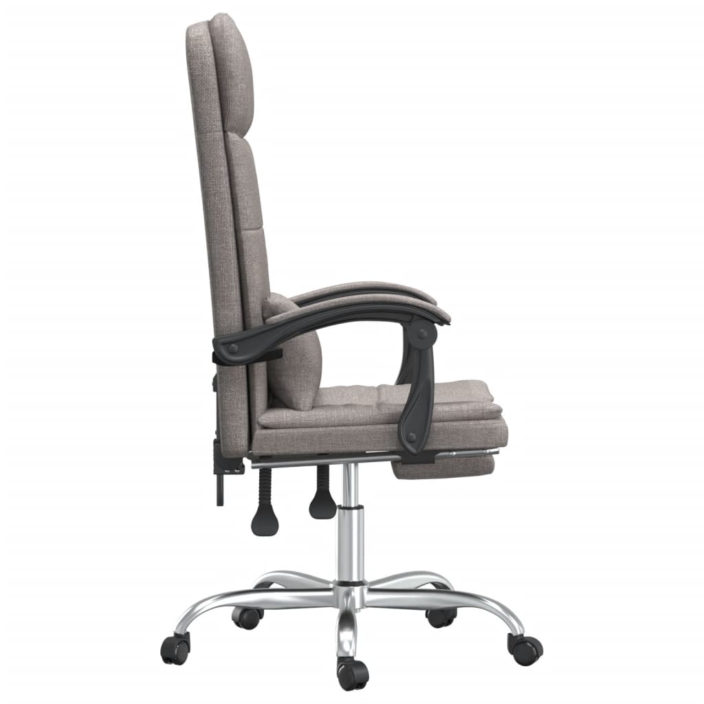 Reclining massage office chair, taupe, fabric