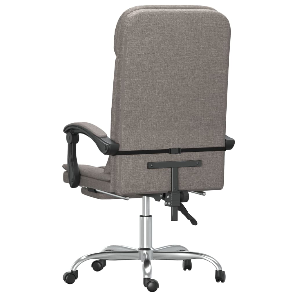 Reclining massage office chair, taupe, fabric