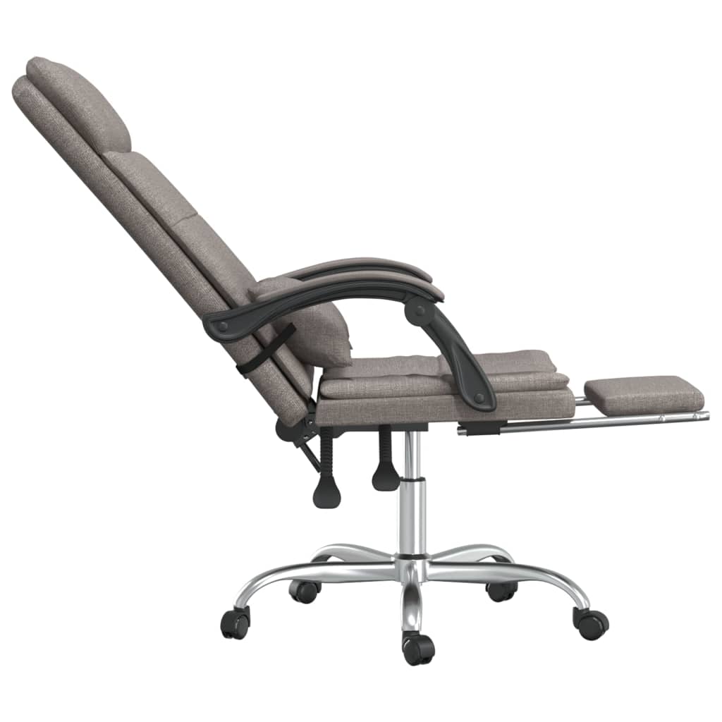 Reclining massage office chair, taupe, fabric