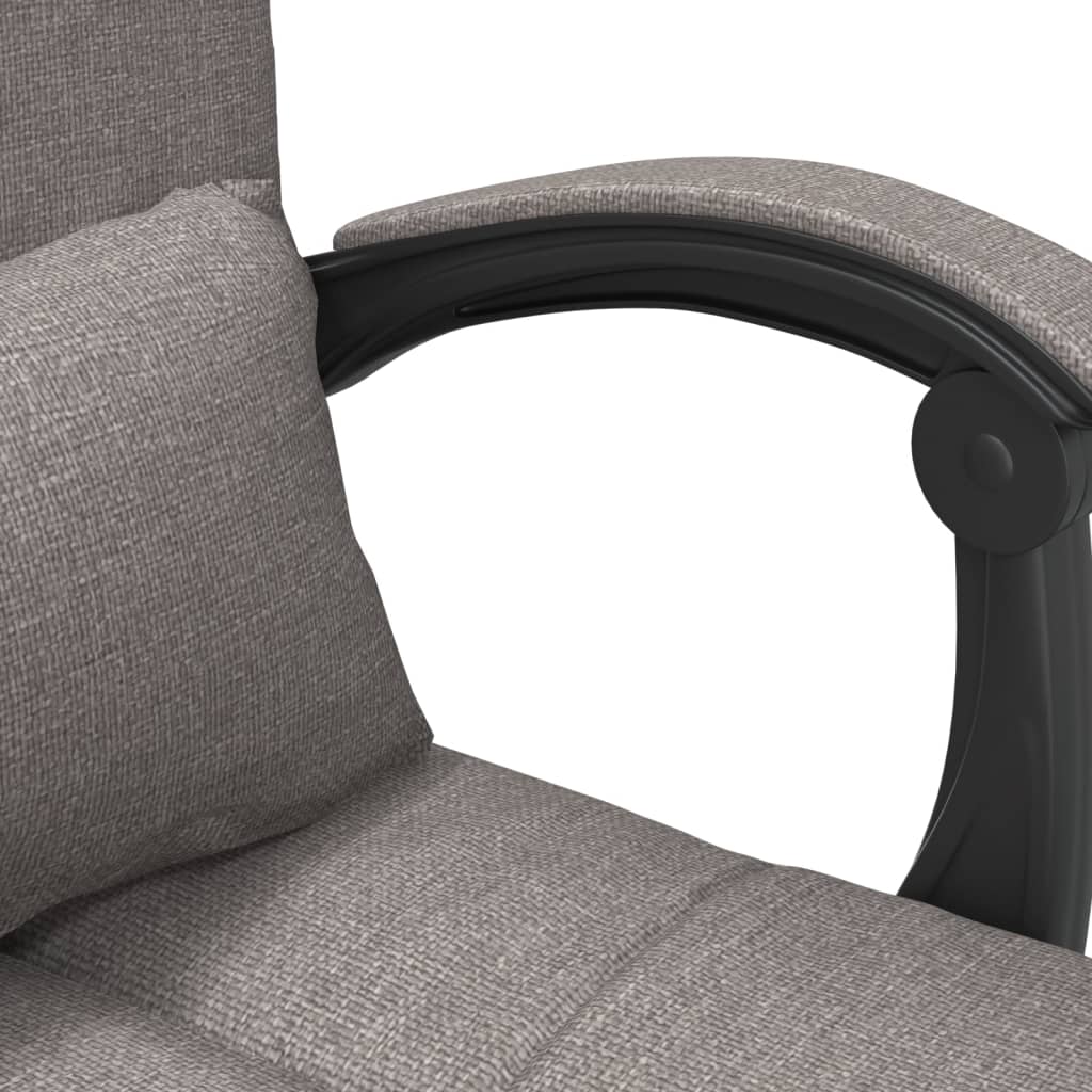 Reclining massage office chair, taupe, fabric